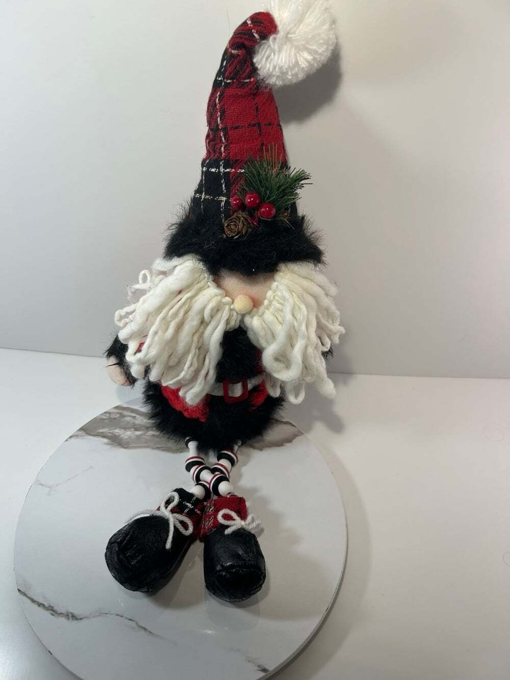 Santa Shelf Sitter Black and Red button legs
